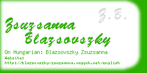 zsuzsanna blazsovszky business card